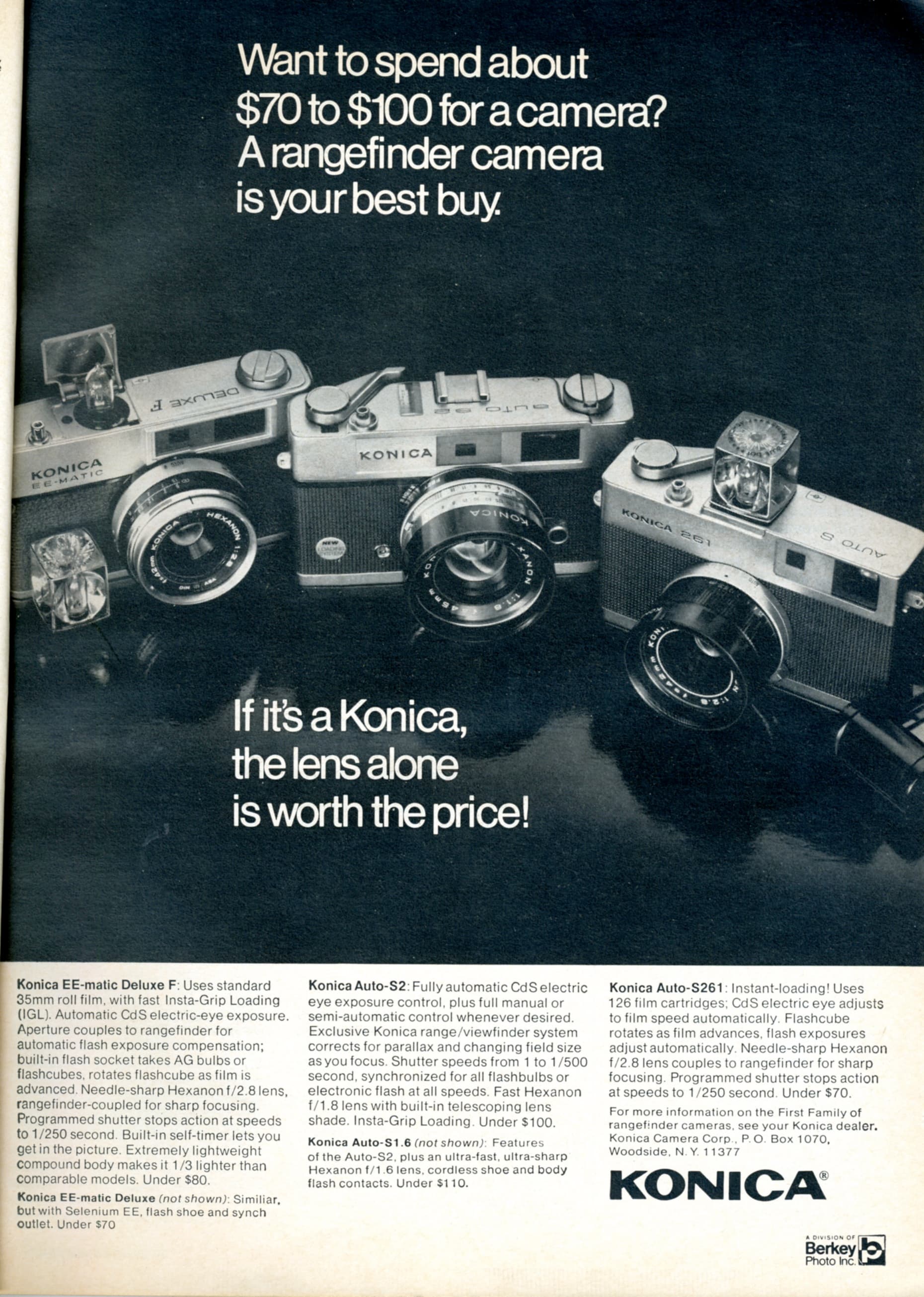 Konica EE Matic Deluxe F (1965) — compact-35mm film camera